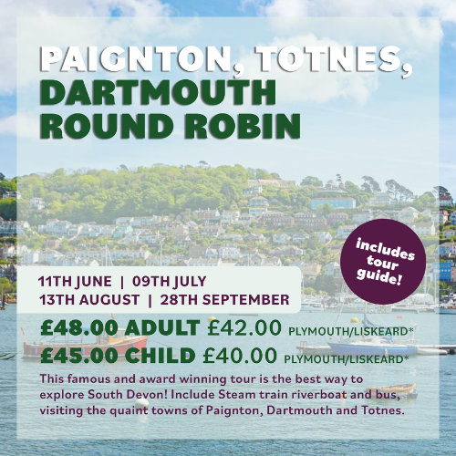 Paignton, Totnes, Dartmouth Round Robin with Roselyn Coaches